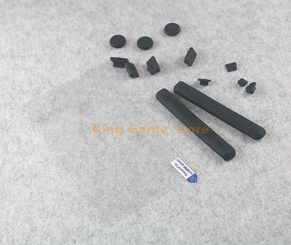 10sets/lot Replacement Silicone Dust Plug Sets & Tempered Glass Screen Protector Protective Steel Film for Switch NS NX Console