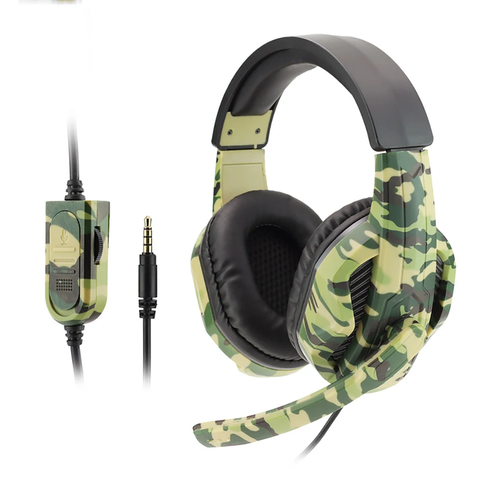 3.5mm Camouflage Gaming Headset Professional Gamer Stereo Head-mounted Headphone Computer Earphones for PS4 PS3 Xbox Switch