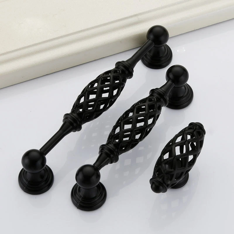 

5pcs Antique Red Bronze Cabinet Handles Zinc Alloy Hollow Out Bird Cage Knobs Kitchen Door Pulls Cupboard Wardrobe Handle