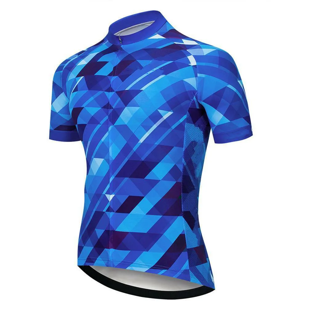 Maglia da corsa estiva cerniera completa aderente manica corta abbigliamento da ciclismo camicie da bicicletta professionali all\'aperto con tasca