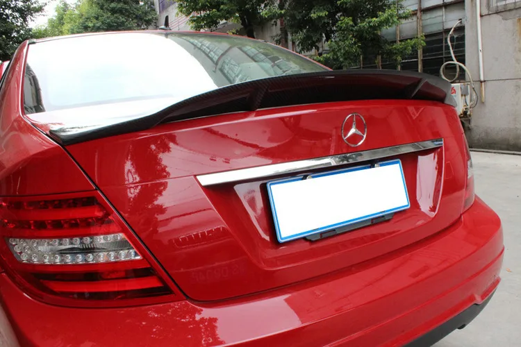 Spoiler Arrière Style RT Pour Mercedes Classe C W204 (2008-2014) - Finition Noir Brillant - En ABS - Améliore L'aérodynamique - Installation Facile Avec Ruban - 6