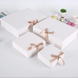 5Pcs White Kraft Paper Gift Box Handmade Candy Chocolate Cookie Storage Box Party Supplies Clothing Storage For Birthday