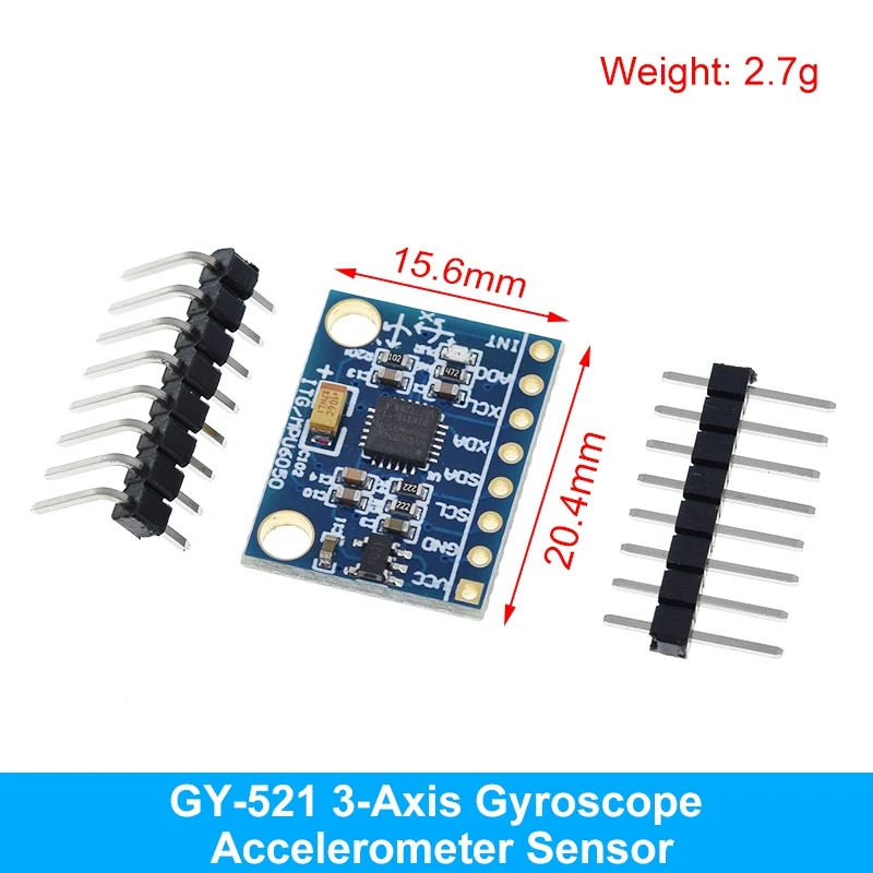 MPU-6050 MPU-9250 BMI160 LSM303DLHC L3G4200D QMC5883L ADXL335 LIS3DSH 3-, 6- und 9-Achsen-Sensor für Lagebestimmung +Gyroskop +Beschleunigungsmesser +Magnetometer – Detail 29