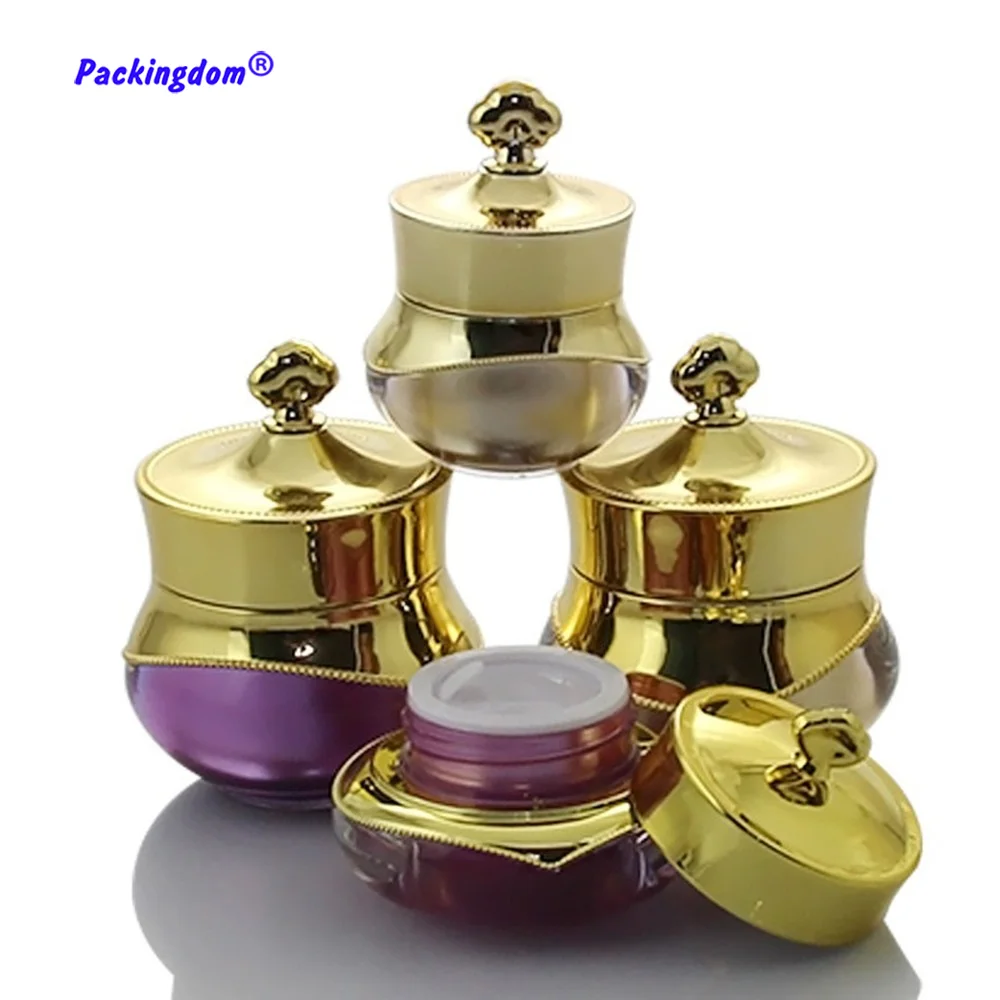 

10pcs Empty Acrylic Container Jar Crown Mask Eyeshadow Face Cream Pot Box Refillable Bottle Tiara Sample Containers 5g 10g 15g