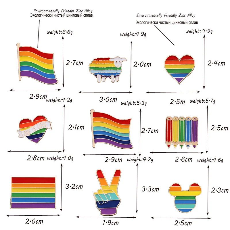 Miłość Pride Rainbow Pins serce Gay emalia Pin flagi ołówek owce broszki Intersex odznaka ubrania przypinki na klapę para biżuteria prezent