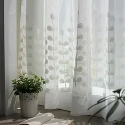 Geborduurde witte tule raamgordijnen voor woonkamer, pastorale pure voile gordijn, slaapkamer keuken gordijnen jaloezieën, woondecoratie