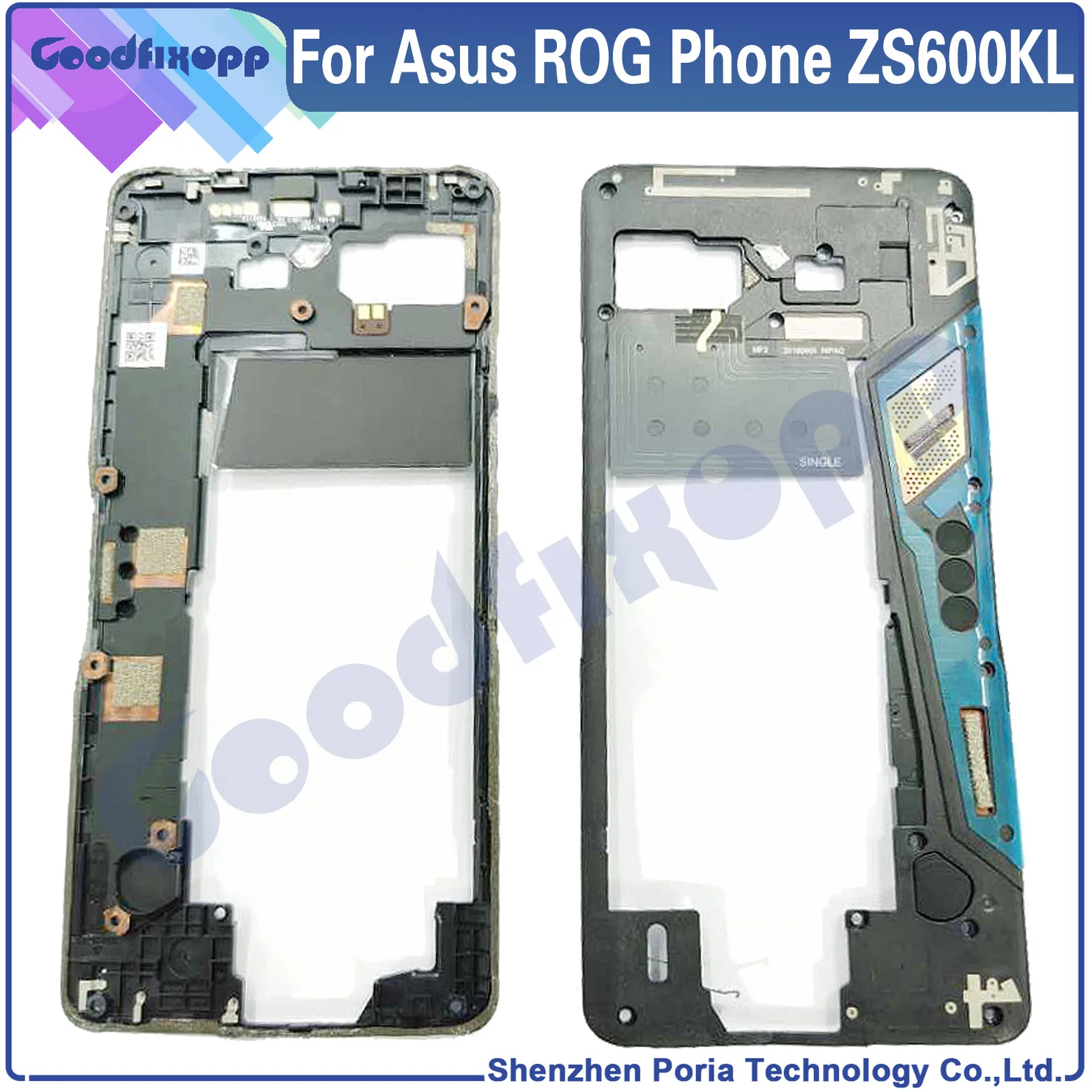 For Asus ROG Phone Rog1 ZS600KL Rog 1 Z01QD Battery Rear Cover Back Case Middle Frame LCD Bezel Camera Glass Lens Charger Front