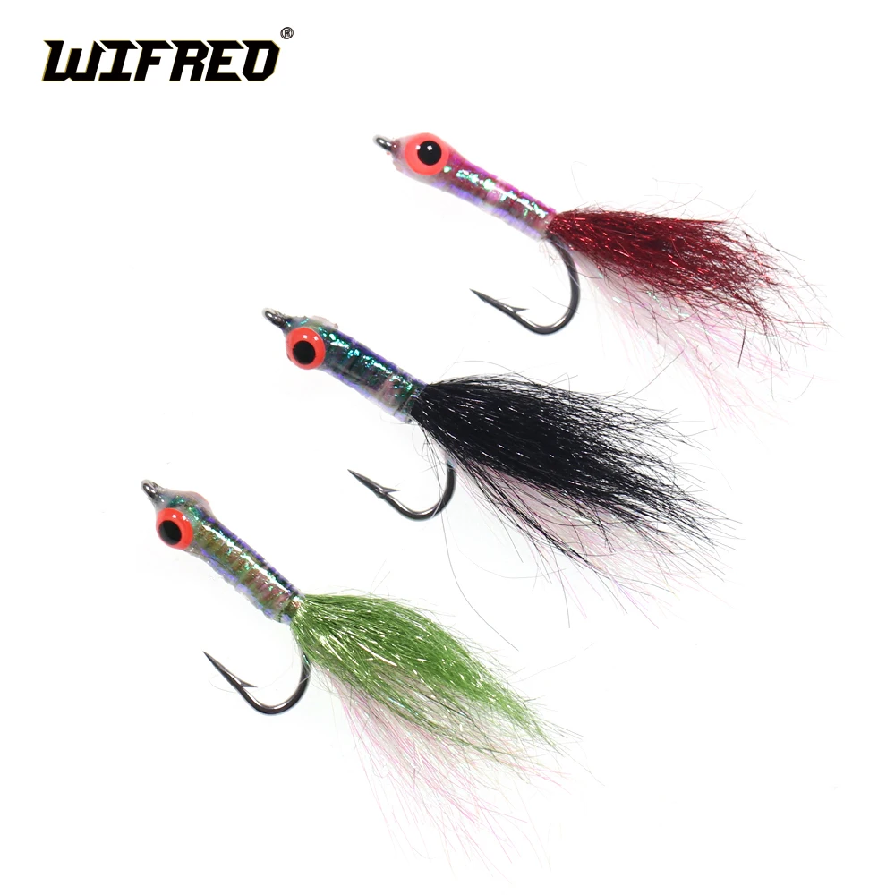 

Wifreo 6pcs Minnow Fly Salmon Trout Sea Bass Steelhead Minnow Fly Fishing Flies Lure Ice Dubbing Streamer Fly Artificial Bait