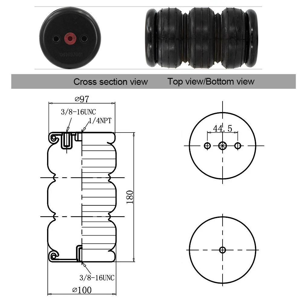 Sospensione pneumatica ammortizzatore molla pneumatica soffietto molla pneumatica in gomma ammortizzatore 3E2200 vestito per camion o camioncino