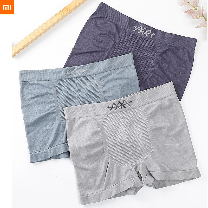 xiaomi men's underwear 3 pieces/box 5D magic magnetic pants high stretch honeycomb breathable sweat-absorbent boxer briefs