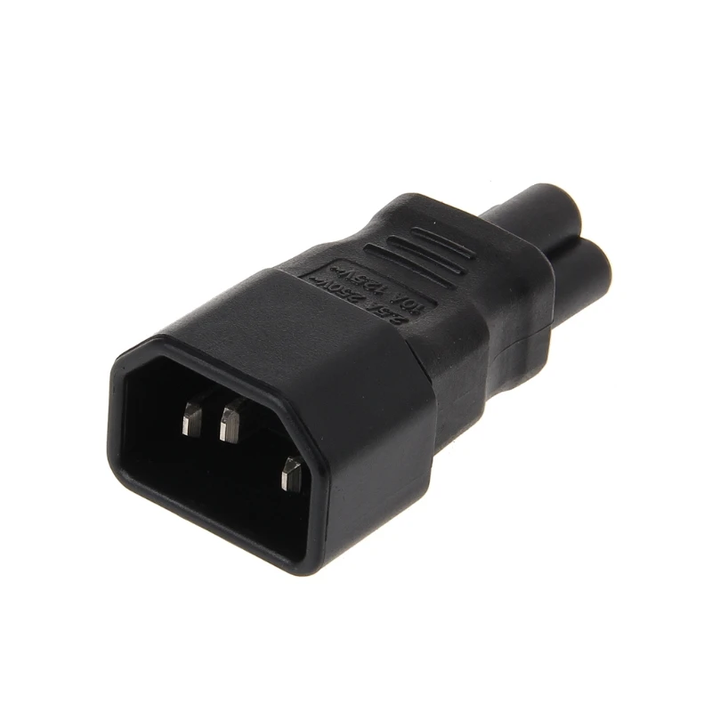 IEC 320 C14 3-Pin Male To C5 3-Pin Female Straight Power Plug Converter Adapter