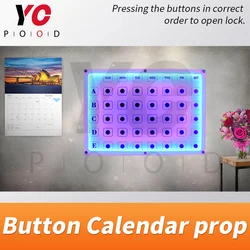 YOPOOD live escape room game button calendar prop press button in correct order to escape chamber room