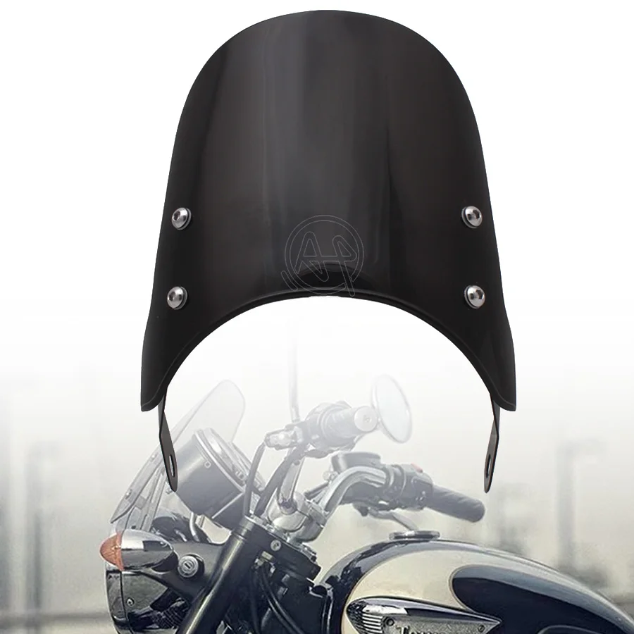 Black Motorcycle Windshield Wind Deflectors Windscreen Pare-brise For Triumph Bonneville/SE/T100/T120 01-17 Thruxton 900 03-15