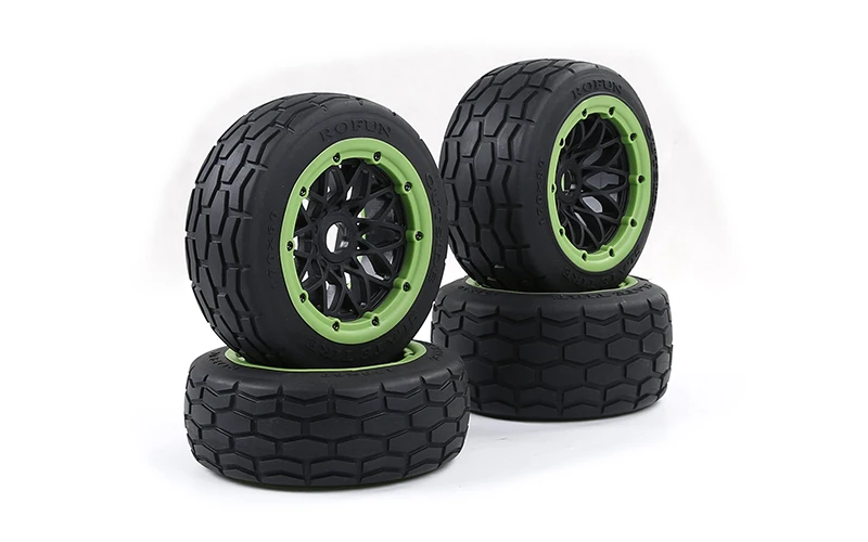 1/5 Rofun Rc Car Highway Front and Rear Complete Tire 4pc for 1/5 Hpi Rovan Km Baja 5b Parts