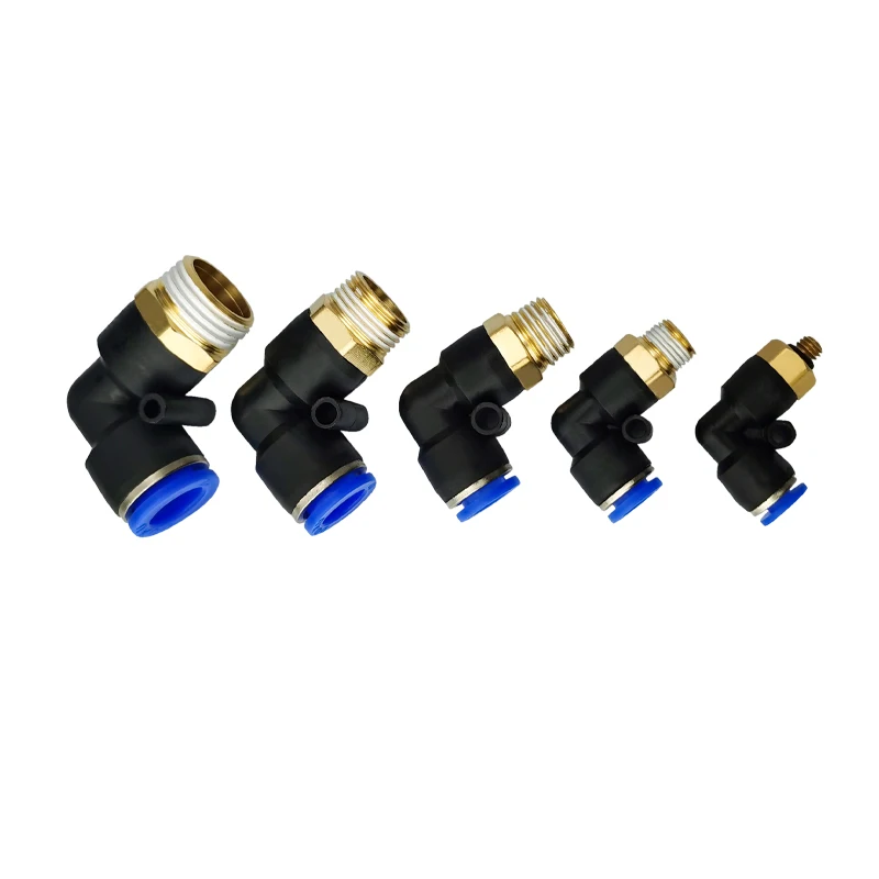 10PCS 6PCS 4PCS PL Elbow Pneumatic Fitting PL4-01 PL6-M5 PL6-01 Air Hose Pneumatic Quick Release Connector Air Fittings