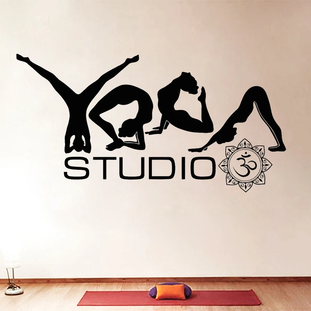 

Vinyl Wall Decal Yoga Studio Poses Word Buddhism Meditation Wall Stickers Yoga Gym Decoration Decals Removable Wallpaper X976