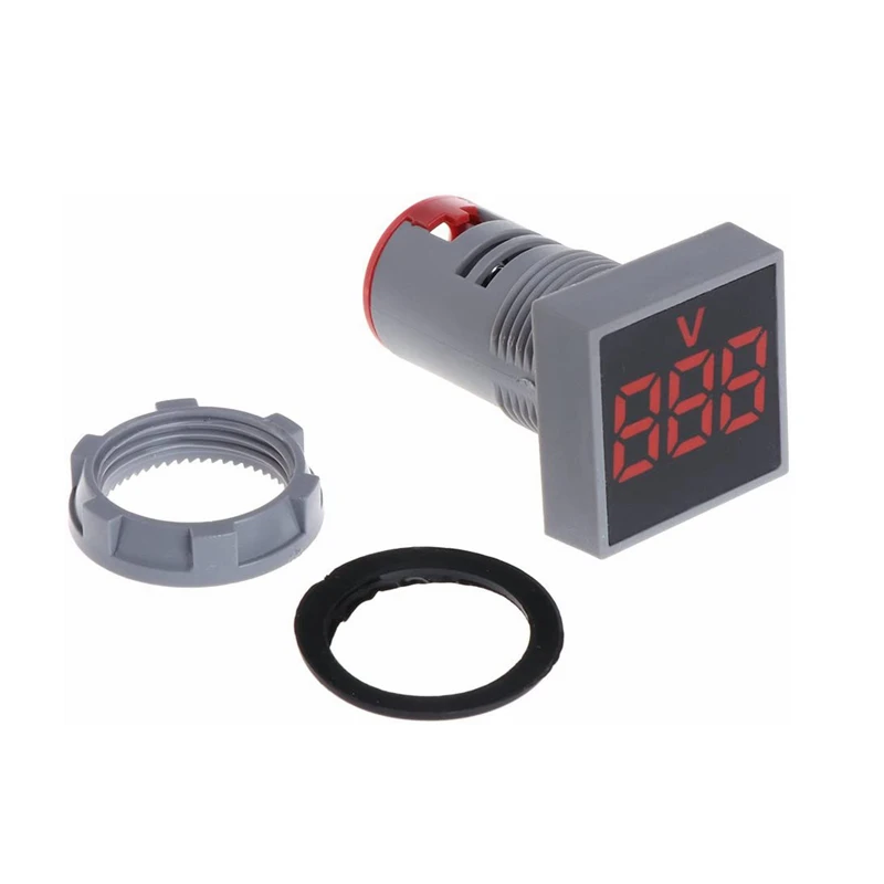 1pc Mini 22MM AC 20-500V Voltmeter Square Panel LED Digital Voltage Meter Indicator Light Tester Red Blue Yellow Green White