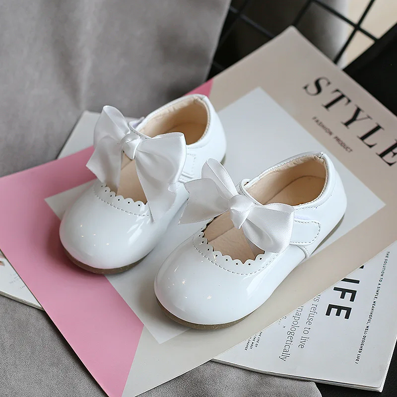 Summer Kids Shoe 2024 Spring Fashion Leathers Sweet Children Sandals For Girls Toddler Baby Breathable PU Out Bow princess Shoes