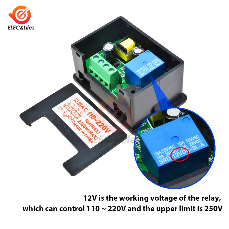 Imagem -06 - Programável Interruptor Temporizador Digital Controle de Relé Controle Controlador de Tempo Módulo Delay dc 12v 24v 20a ac 110v 220v 10a 1.37 Polegada