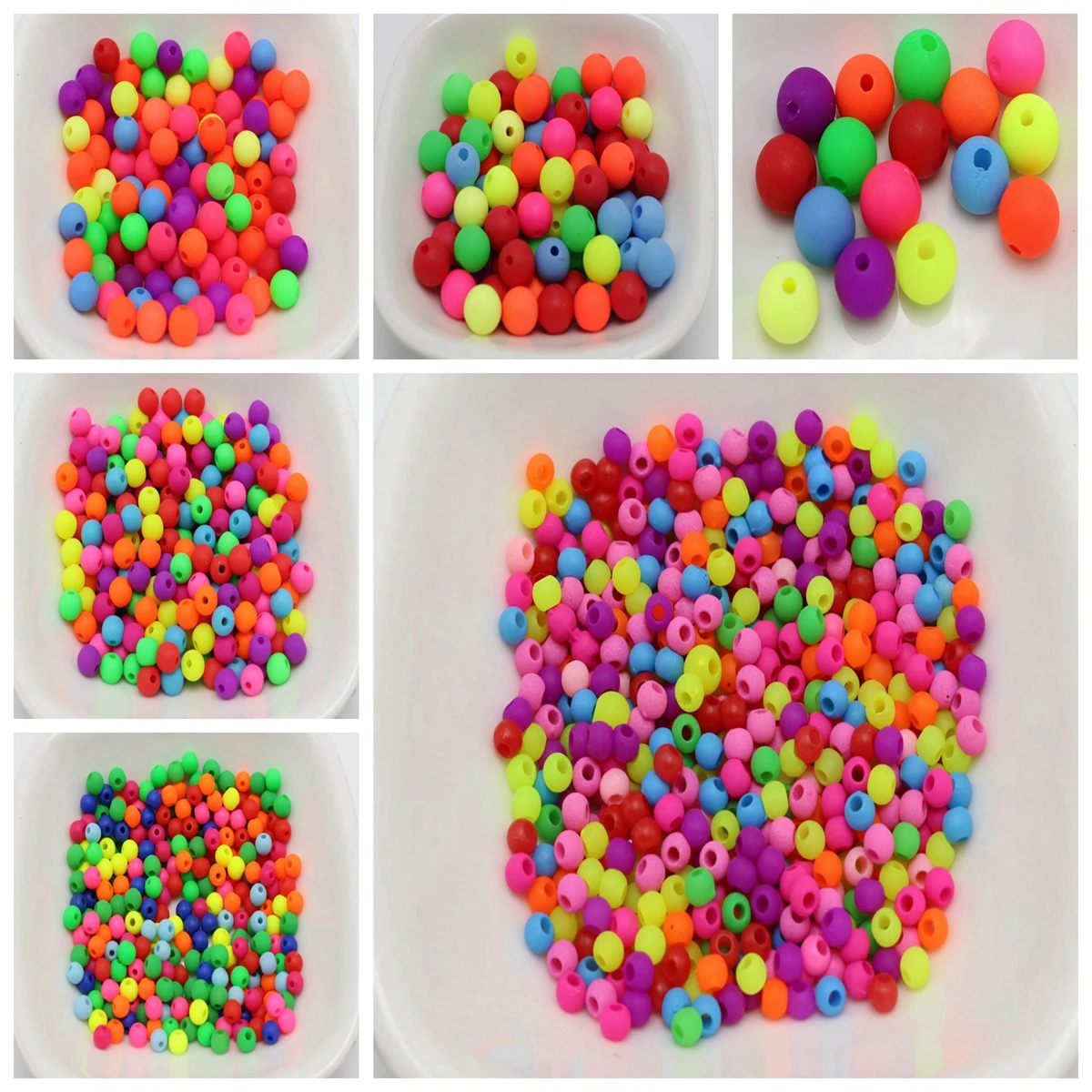 Mieszane mróz Neon kolor akrylowe kule 3mm 4mm 5mm 6mm 8mm 10mm gładka kulka