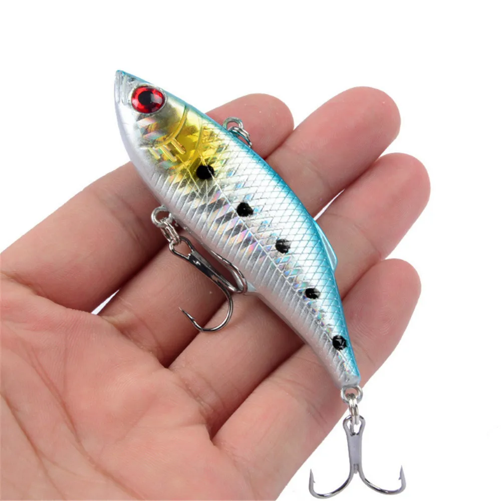 1Pcs VIB Hard Fishing Lure 7cm 10g Sinking Vibration Rattling Crankabit Wobblers Artificial Bait Bass Carp Tackle 3D Eyes