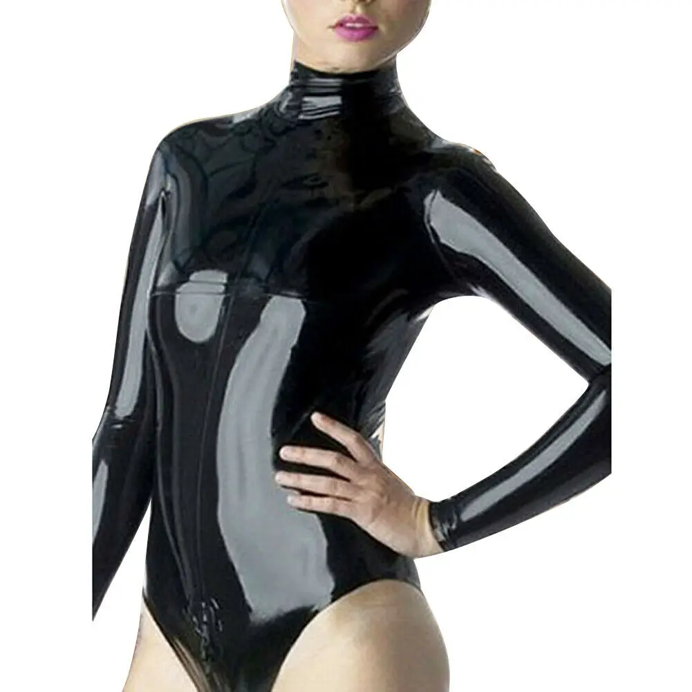 

Latex Gummi Sexy schwarz Catsuit Cosplay Sport Bodysuit Overall Swimwear