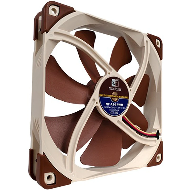 Imagem -04 - Noctua Desktop Computer Case Ventilador de Refrigeração Rolamento Cpu Quiet Cooler Fãs 3pin 4pin Pwm Sso2 Nf-a14 140 Milímetros