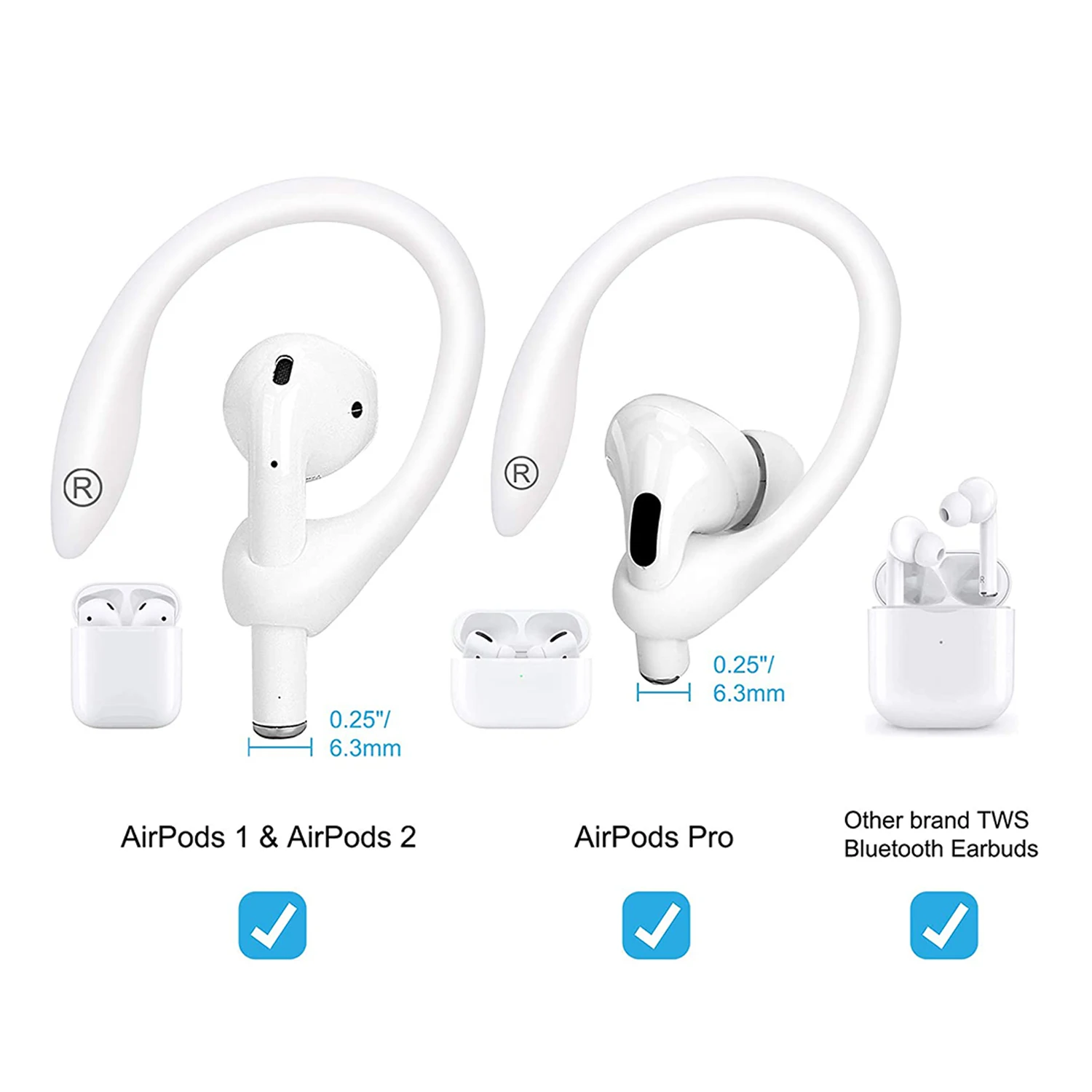خطاف أذن مريح متوافق مع أجهزة Apple AirPods 3 1 2 و AirPods Pro ، خطاف أذن رياضي لأجهزة Air Pods Pro 3 ملحقات