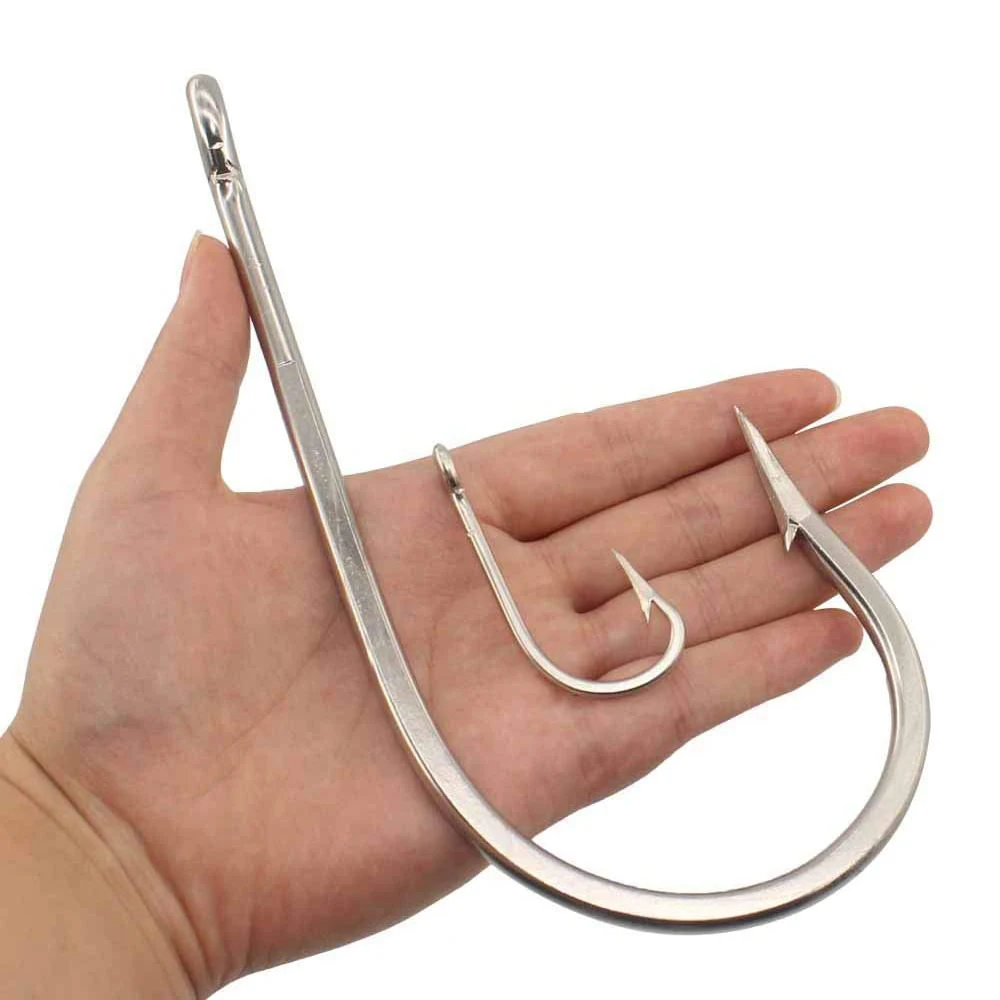 14 0 fishing hook wicked tuna 5Pcs/lot Stainless Steel Fishing Hook 14/0-20/0 shark Large Big Game Fish  jig bait hooks Barbed Tuna fishhook