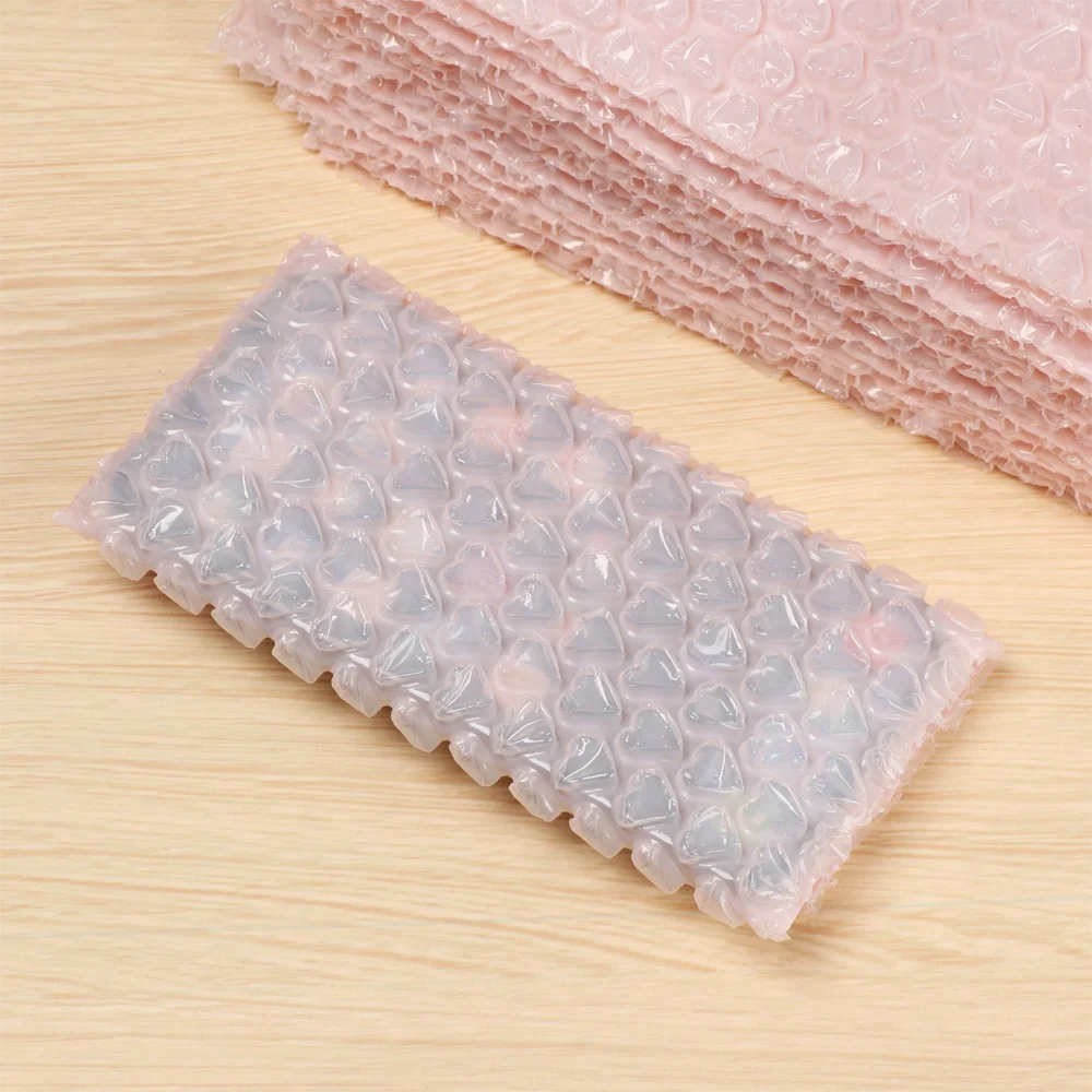 50Pcs Candy Color Plastic Protective Wrap PE Clear Bubble Bag Shockproof Double Film Cushioning Bag Envelope Foam Packing Bags