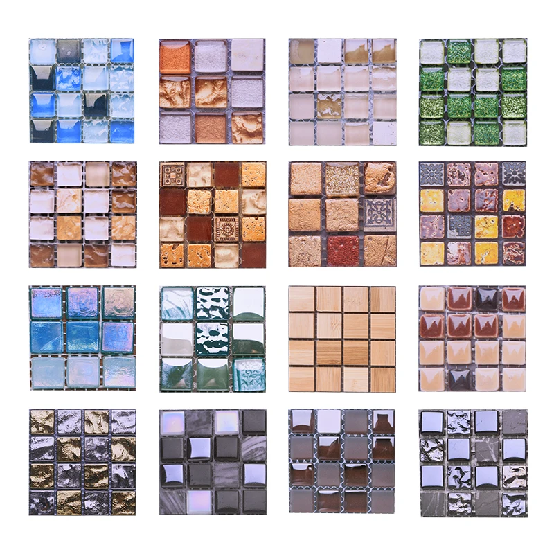 10 sztuk 10*10CM mozaika wodoodporna ściana naklejki symulacja płytki samoprzylepne naklejki ścienne DIY Home łazienka dekoracje kuchenne — zdjęcie 3