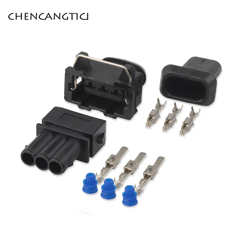 

1 Set 3 Pin Automotive Waterproof Socket Plastic Housing Wiring Harness Electric Cable Connector Plug for VW 357972763 357972753