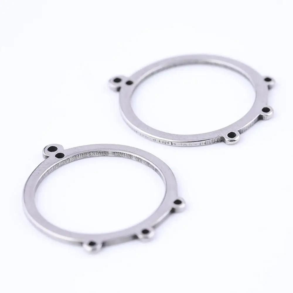 20pcs stainless steel earring hoops circle diy connector findings for earrings making