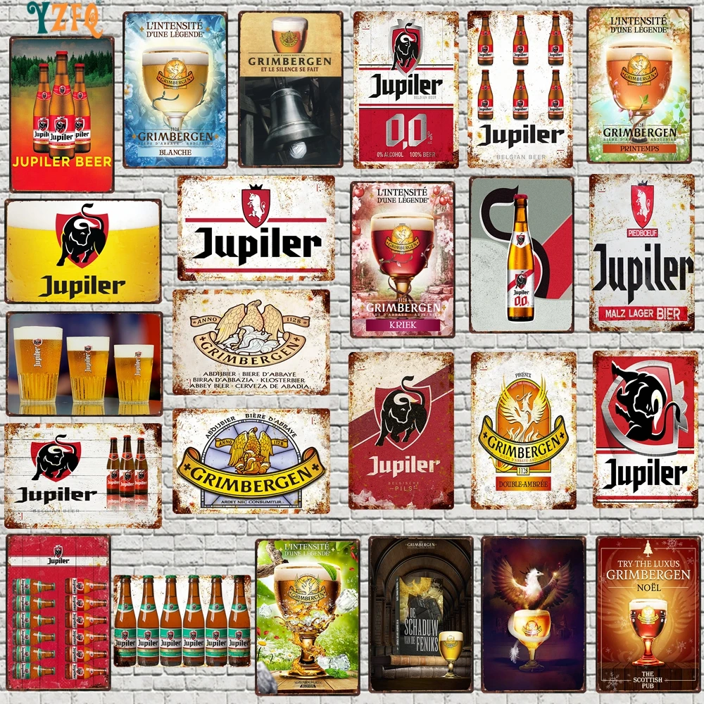 Belgian Beer Metal Tin signs  Plaque Metal Vintage Wall Bar Home Art Retro Craft Cinema Decor 30X20CM DU-10314A