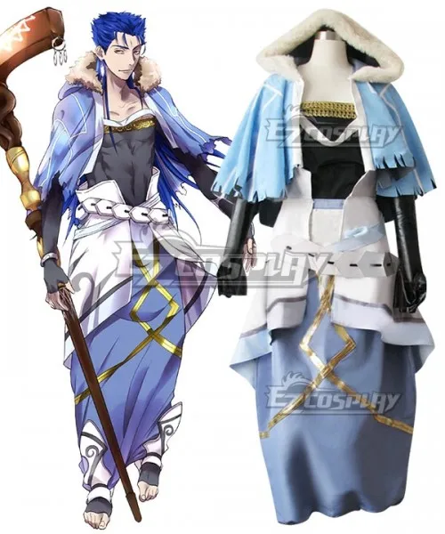 

Fate Grand Order Caster Cu Chulainn Outfit Suit Halloween Adult Party Set Festival Gift Clothings Cosplay Costume E001