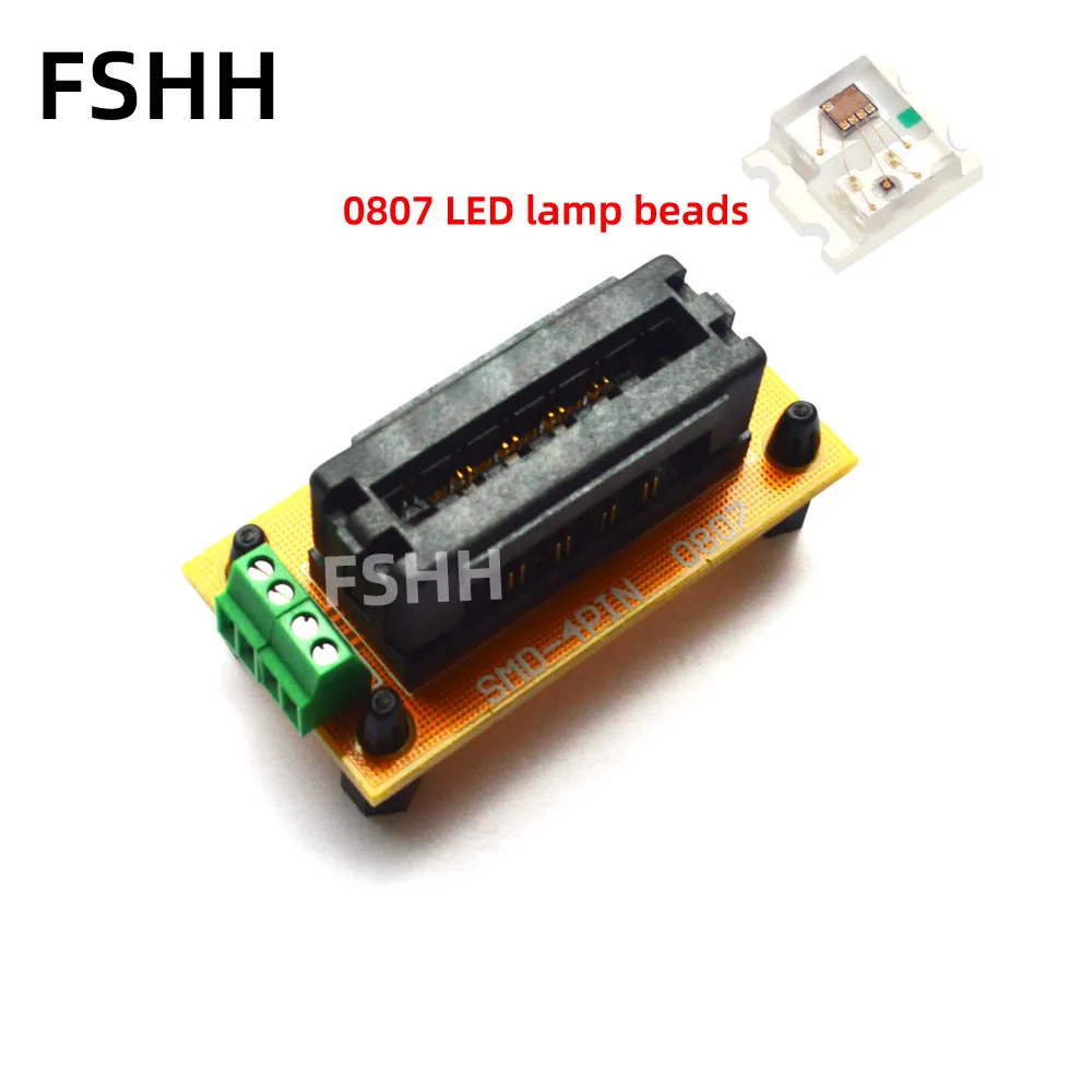 0807 LED lamp bead test socket 0807 test fixture LED diode test fixture test socket with PCB online monitoring