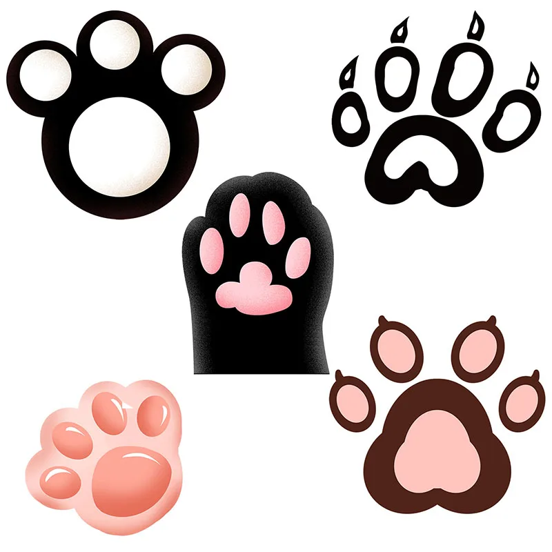 Three Ratels QM30 Funny cat paw footprint sticker room corner funny DIY Decal