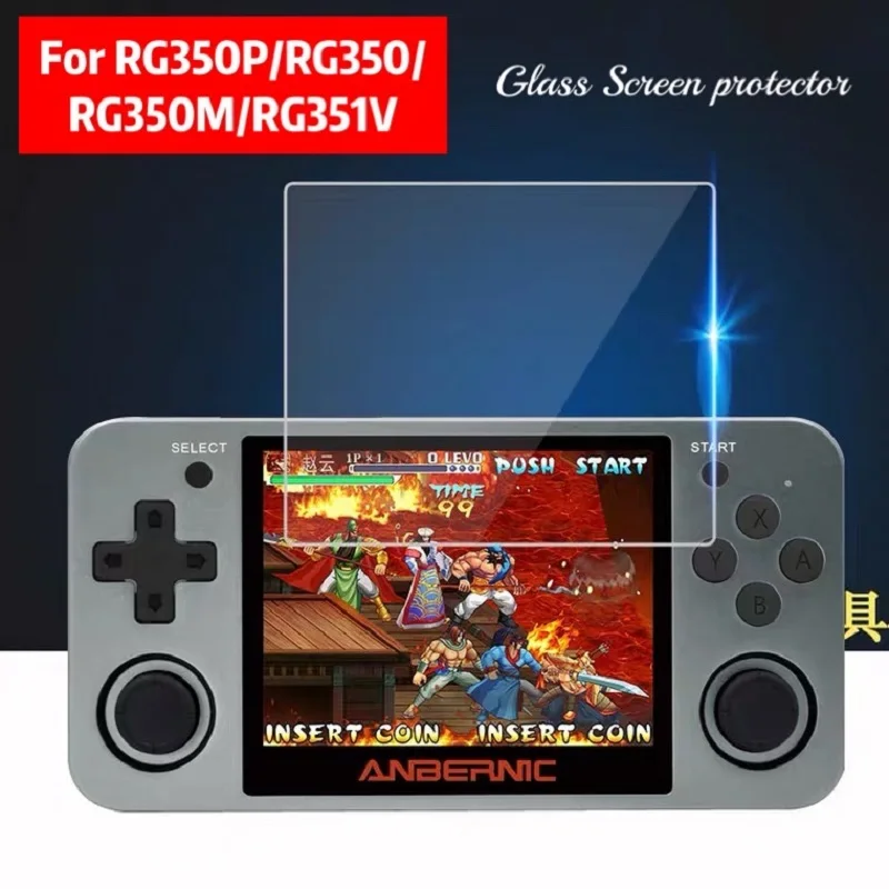 Protector de pantalla de vidrio para accesorios de consola de juegos RG351P/RG351M, película templada HD RG350P/RG350M de 3,5 pulgadas