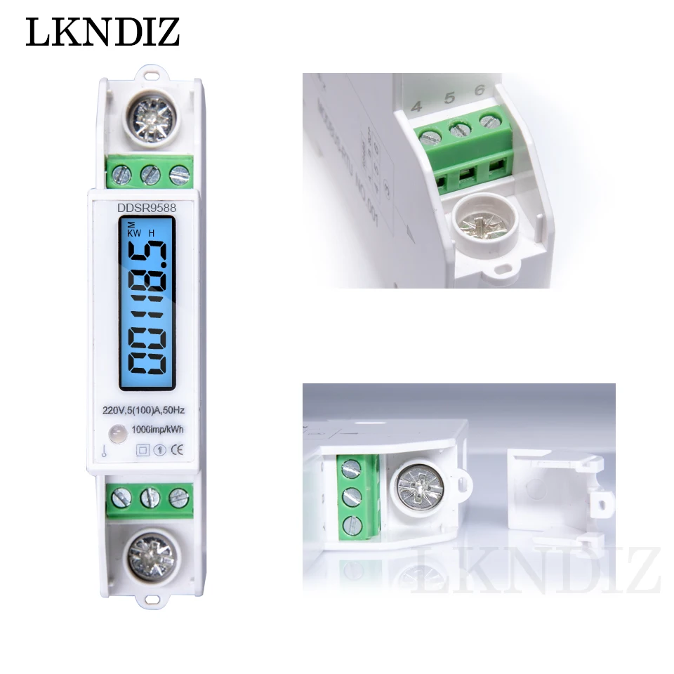 5(100A) 220V/230V Din Rail RS485 Monofase Modbus-RTU Consumo di energia kWh di Energia Watt Misuratore di Energia Elettrica metro