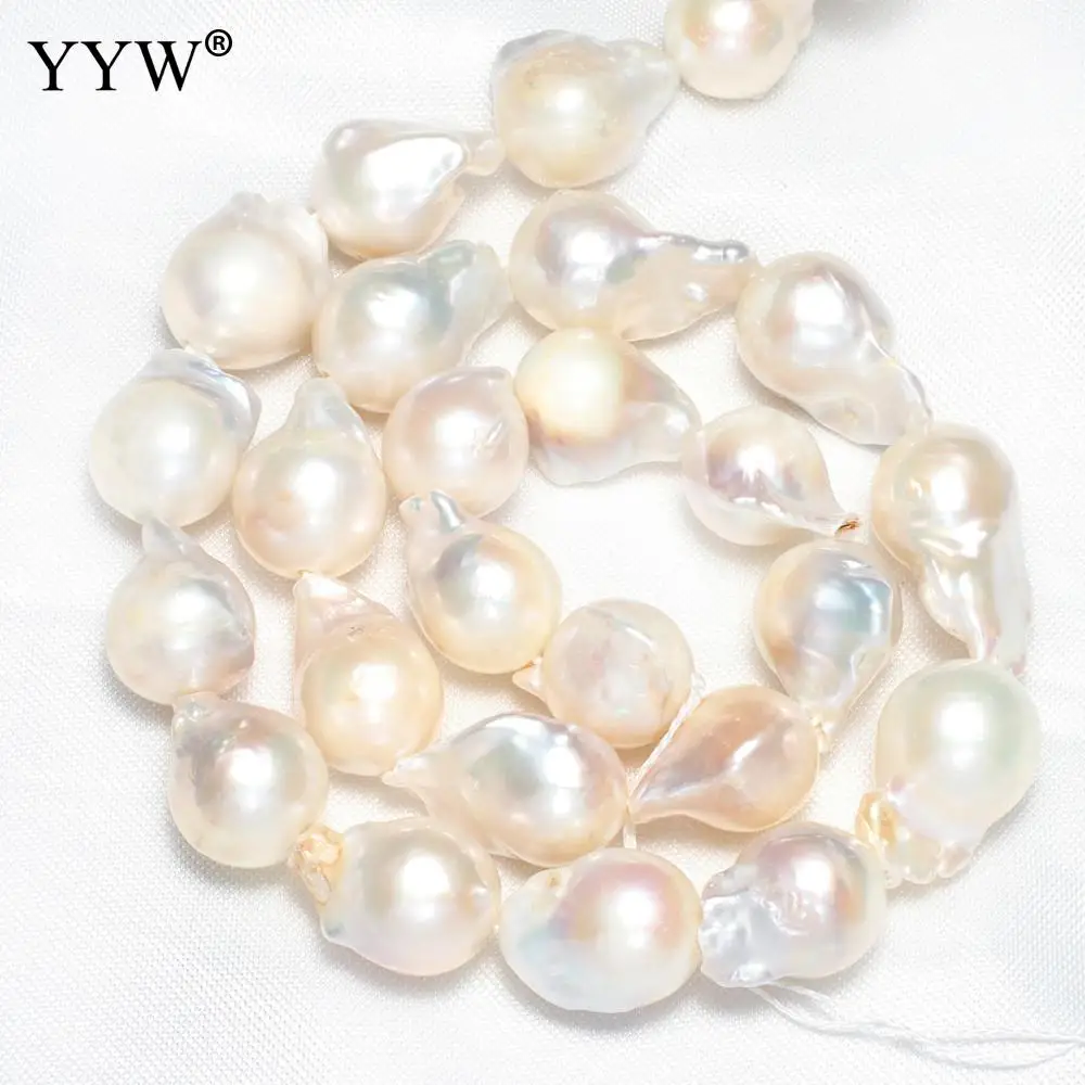 New Arrival Cultured Baroque Freshwater Pearl Beads Natural White 11-13mm Original Large Baroque Keshi Pearls For Jewelry Making