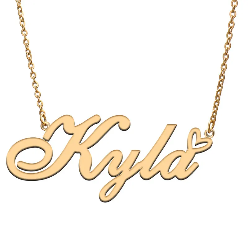 

Kyla Name Heart with Necklace for Women Gold Stainless Steel Dainty Nameplat Pendant Jewelry Girl Mother Birthday Gift