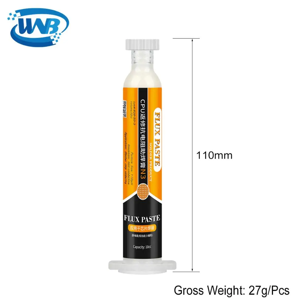 Imagem -05 - Fluxo de Solda de Seringa 10cc sem Chumbo sem Limpeza Pasta de Solda de Alta Atividade Resina Leve Avançada para Pcb Reparo Bga Wnb-n3
