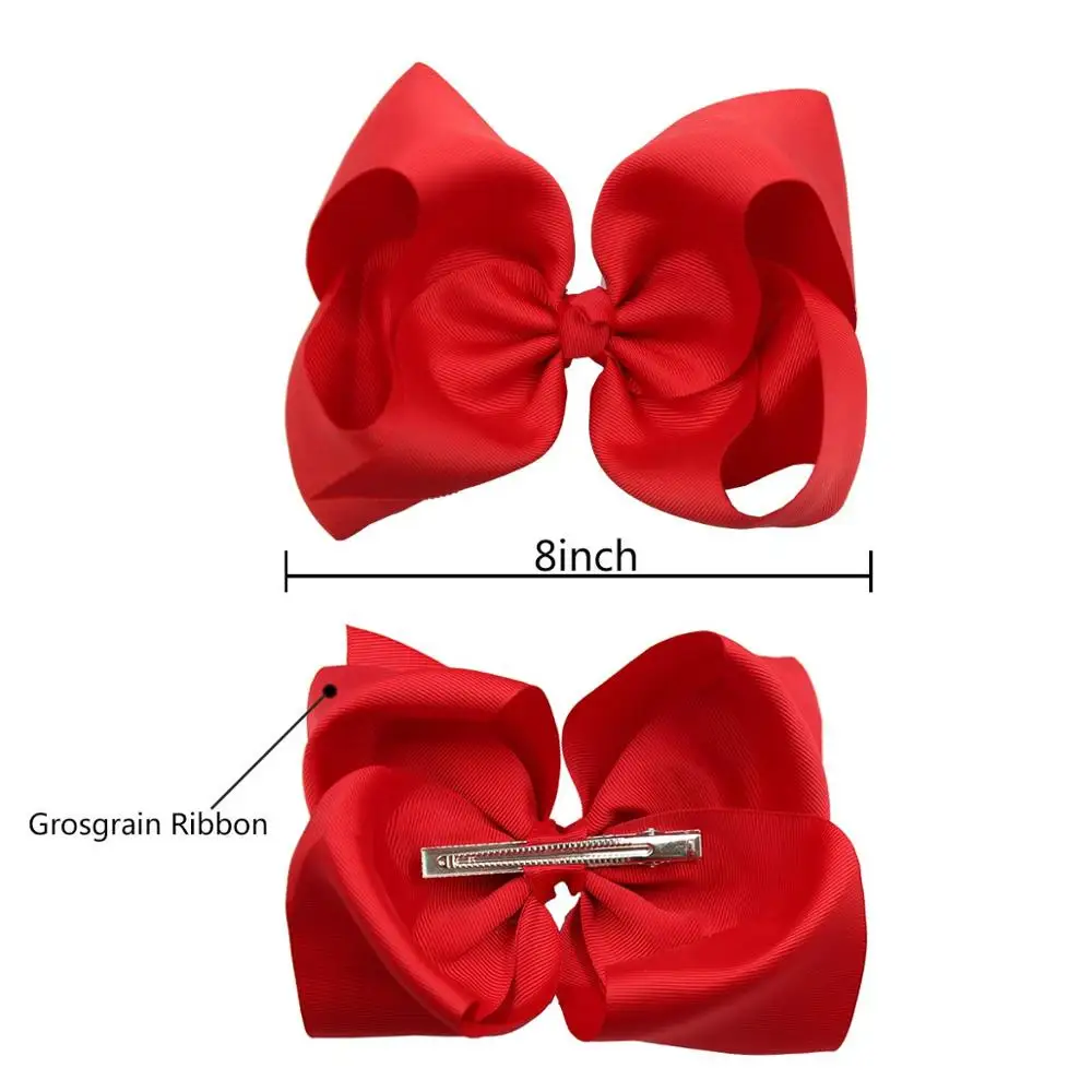 1Pcs 8Inch Grosgrain Ribbon Bows Alligator Hair Clips Girls Large Big Hair Bows Clips Hair Accessories for Teens Kids Toddlers