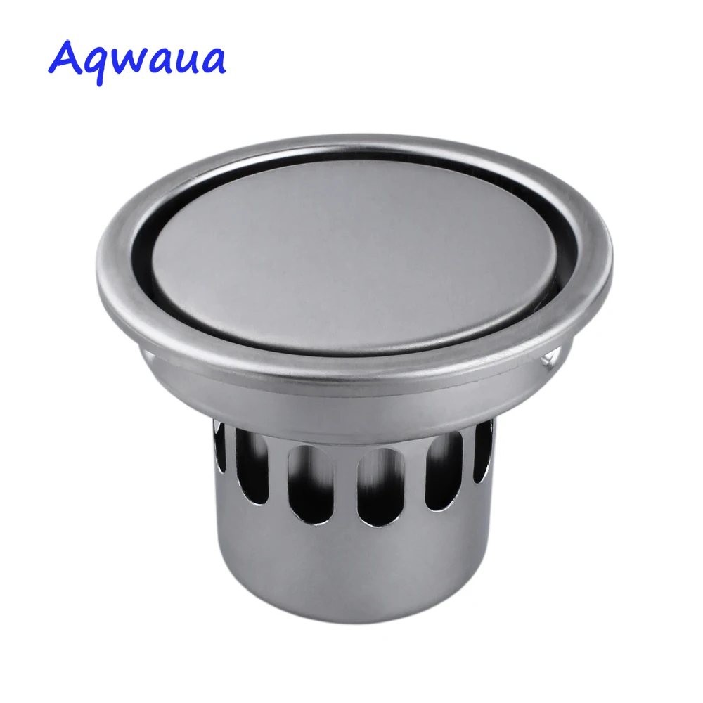 Aqwaua Stainless Steel Round anti-odor Floor Drain Bathroom Invisible Shower Floor Drain Floor Waste Drainer Brushed Nickel