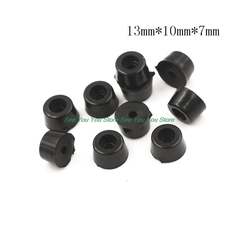 10pcs Anti slip furniture legs Feet Black Speaker Cabinet bed Table Box Conical rubber shock pad floor protector Furniture Parts