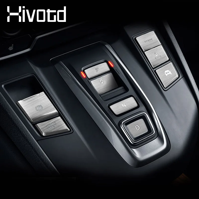 Car Console Gear Shift Button Cover Stickers Protective Decoration Interior Panel Accessories For Honda Cr-V Crv 2018 2019