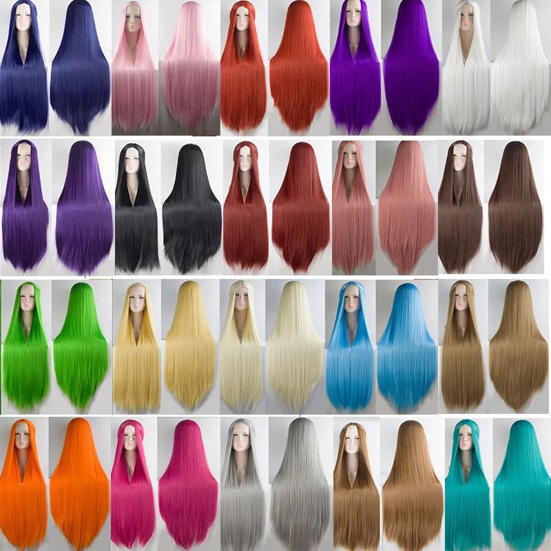 

LUPU Cosplay Synthetic Wigs For Women 100Cm Long Straight High Temperture Fiber Blonde Purple Pink Party Wig