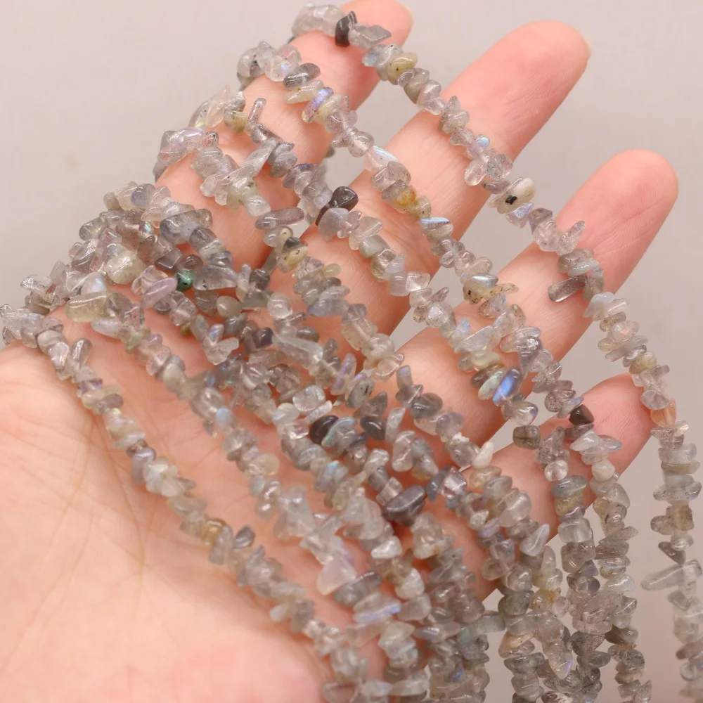 Natural Labradorite Chips Nugget Stone Beads Irregular Semi-precious Gravel Beads for Women DIY Jewelry Making Bracelet Necklace