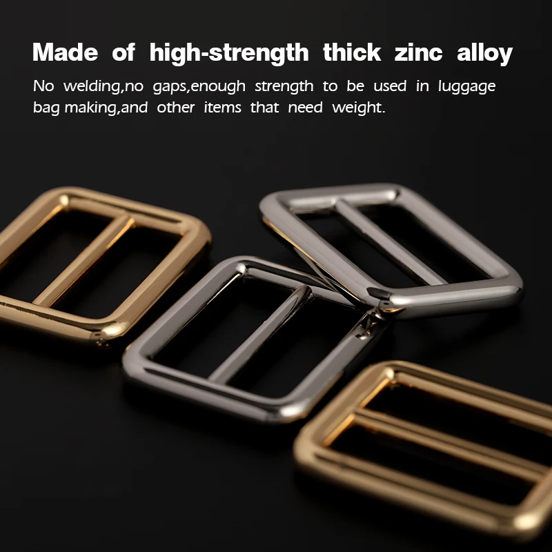 WUTA High Quality Thick Metal Tri-Glide Buckle 3 Bar Slider Rectangle Adjuster Leathercraft Bag Backpack Shoulder Belt Accessory