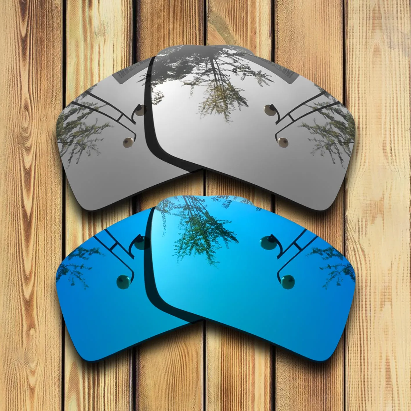 

100% Precisely Cut Polarized Replacement Lenses for DOUBLE EDGE Sunglasses Chrome & Blue Combine Options